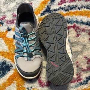 Columbia Gray and Blue Athletic Trail Shoes